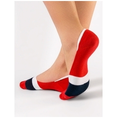 Conte klasikinės moteriškos spalvotos pėdutės - raudonos