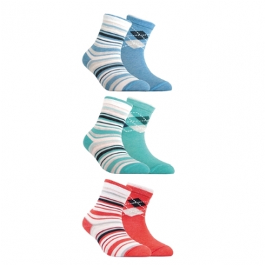 Conte Kids Tip-Top dryžuotos rombuotos spalvingos kojinės vaikams (2 poros)
