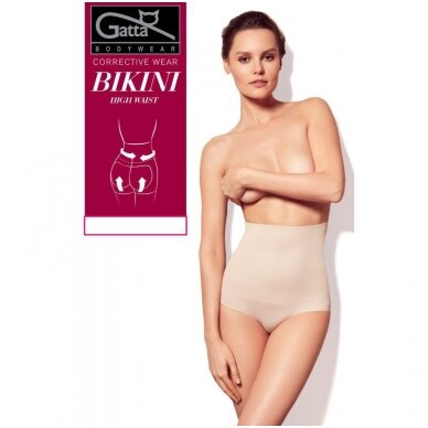 Gatta Bikini High Waist - moteriškos koreguojančios besiūlės kelnaitės aukštu liemeniu 1